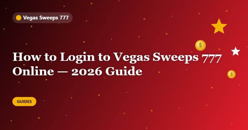 How to Login to Vegas Sweeps 777 Online — 2026 Guide